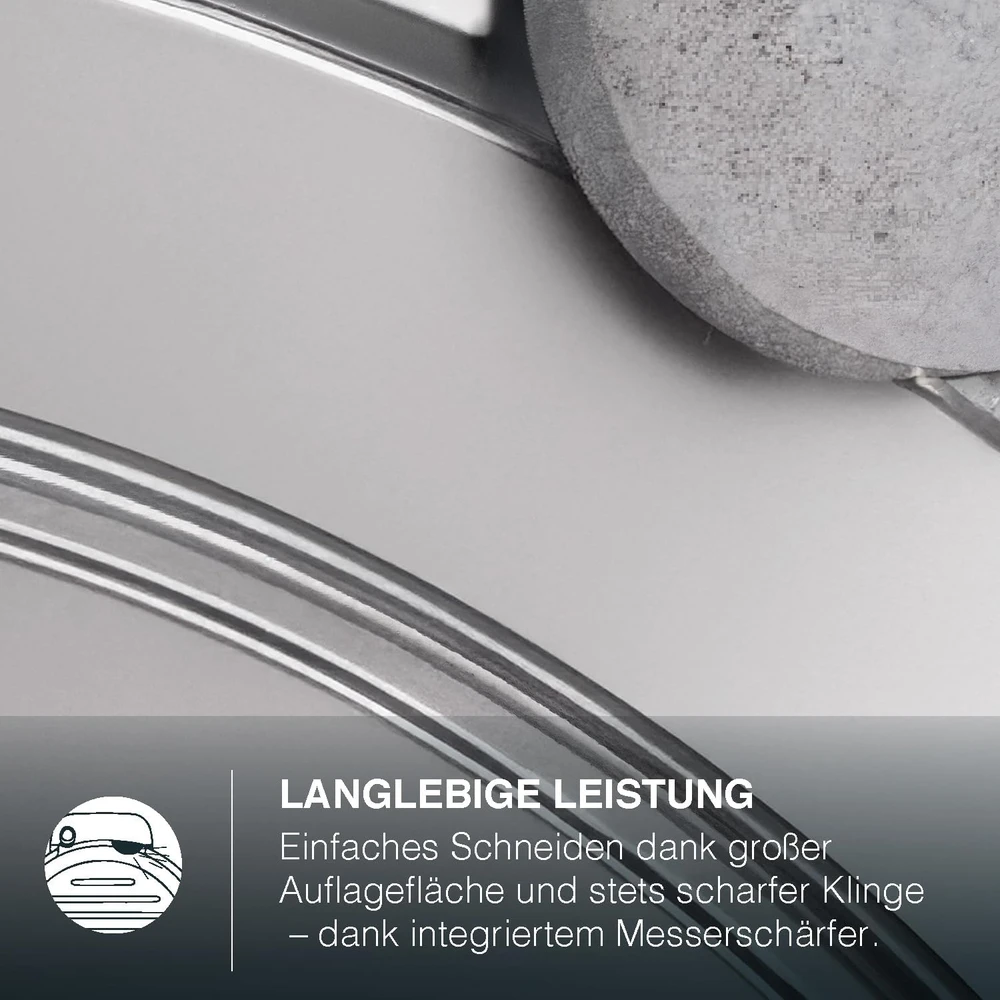 H.Koenig elektrinė pjaustyklė su reguliuojamu pjovimo storiu 0–12 mm, 25 cm nerūdijančio plieno peilis, MSX250