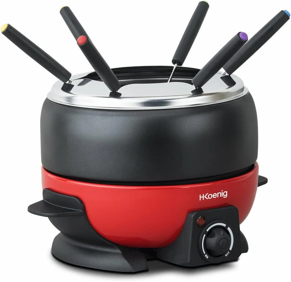 H.Koenig elektrinis fondiu rinkinys 2 l, 800 W, 6 šakutės, reguliuojama temperatūra ALP1800