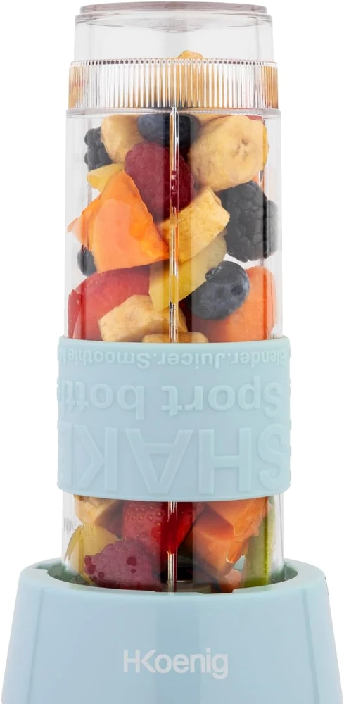H.Koenig kokteilių plakiklis 570 ml 300 W nerūdijančio plieno korpusas SMOO16 pastelinis mėlynas