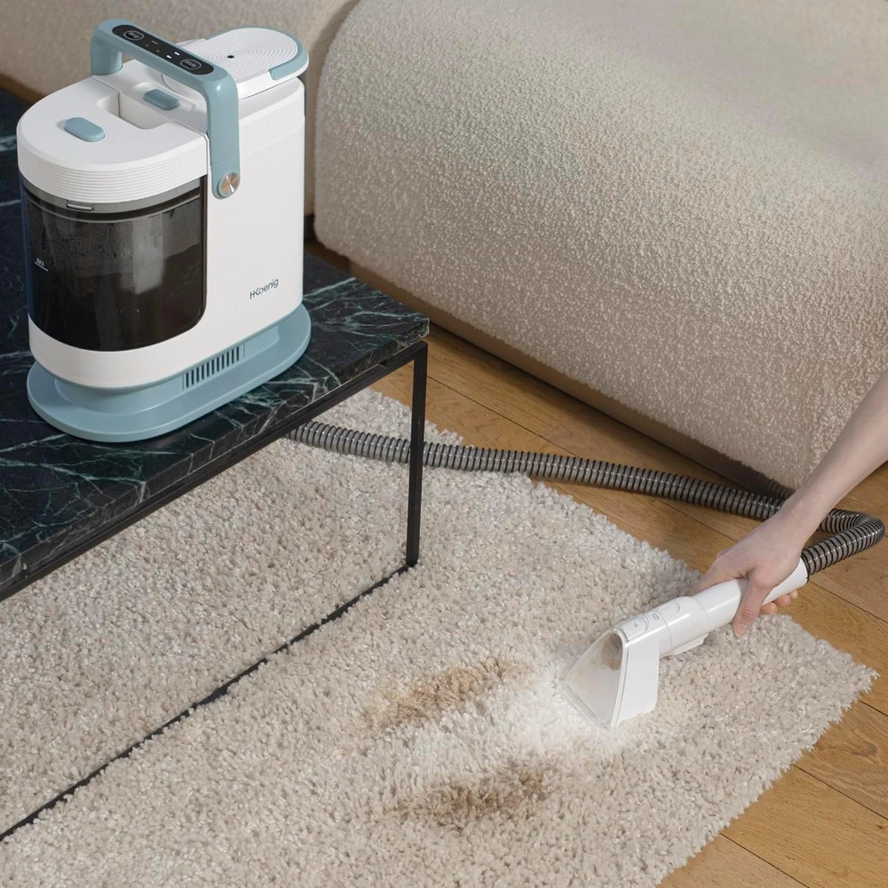 H.Koenig tekstilės valymo garais aparatas 1700 W su dvigubu baku, garo funkcija, TWT99