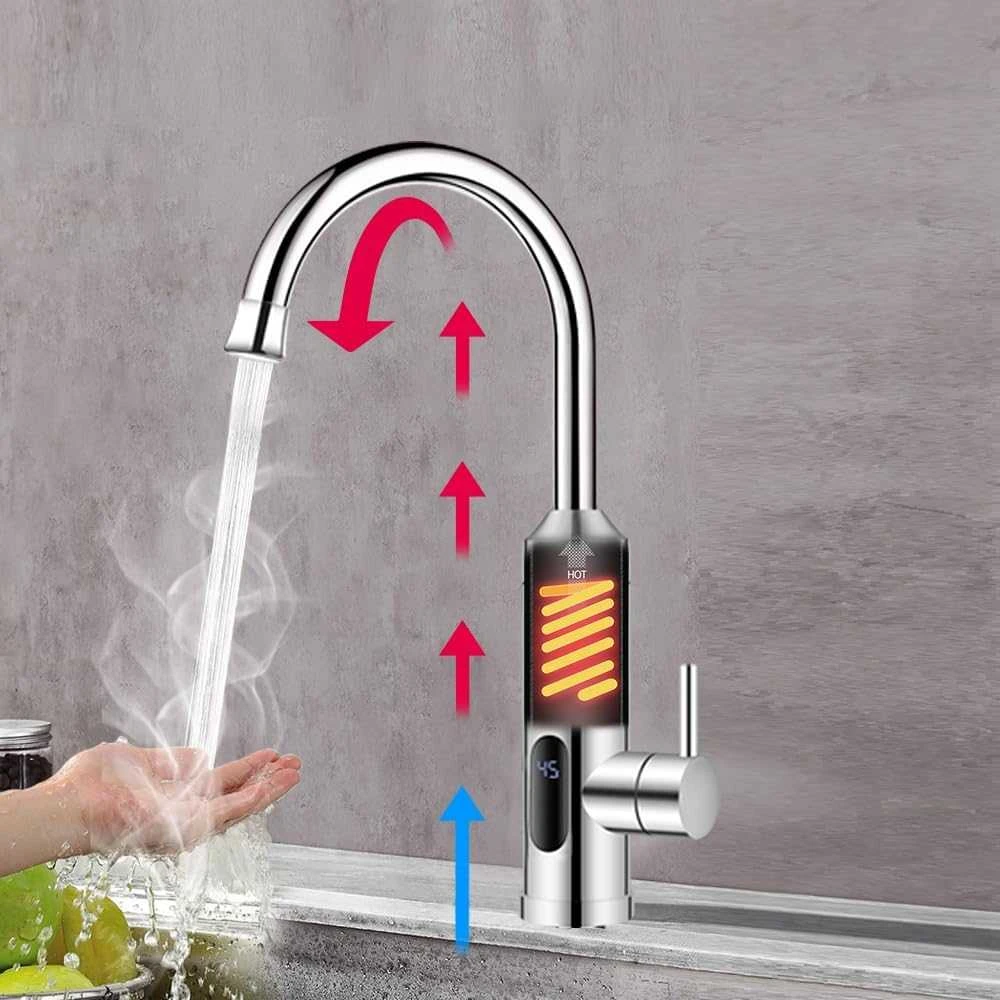 Hogart elektrinis vandens šildymo čiaupas, nerūdijantis plienas, 230 V, 6 l/min, HY30-19