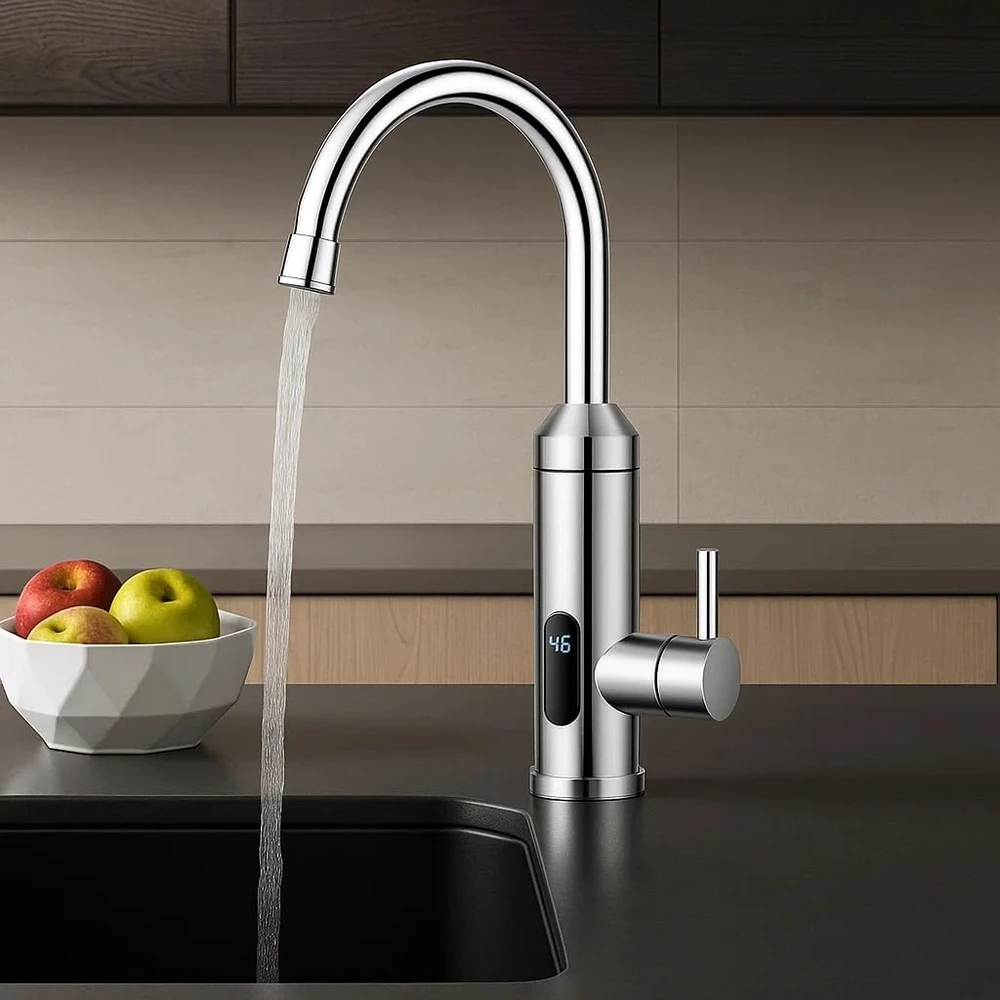 Hogart elektrinis vandens šildymo čiaupas, nerūdijantis plienas, 230 V, 6 l/min, HY30-19