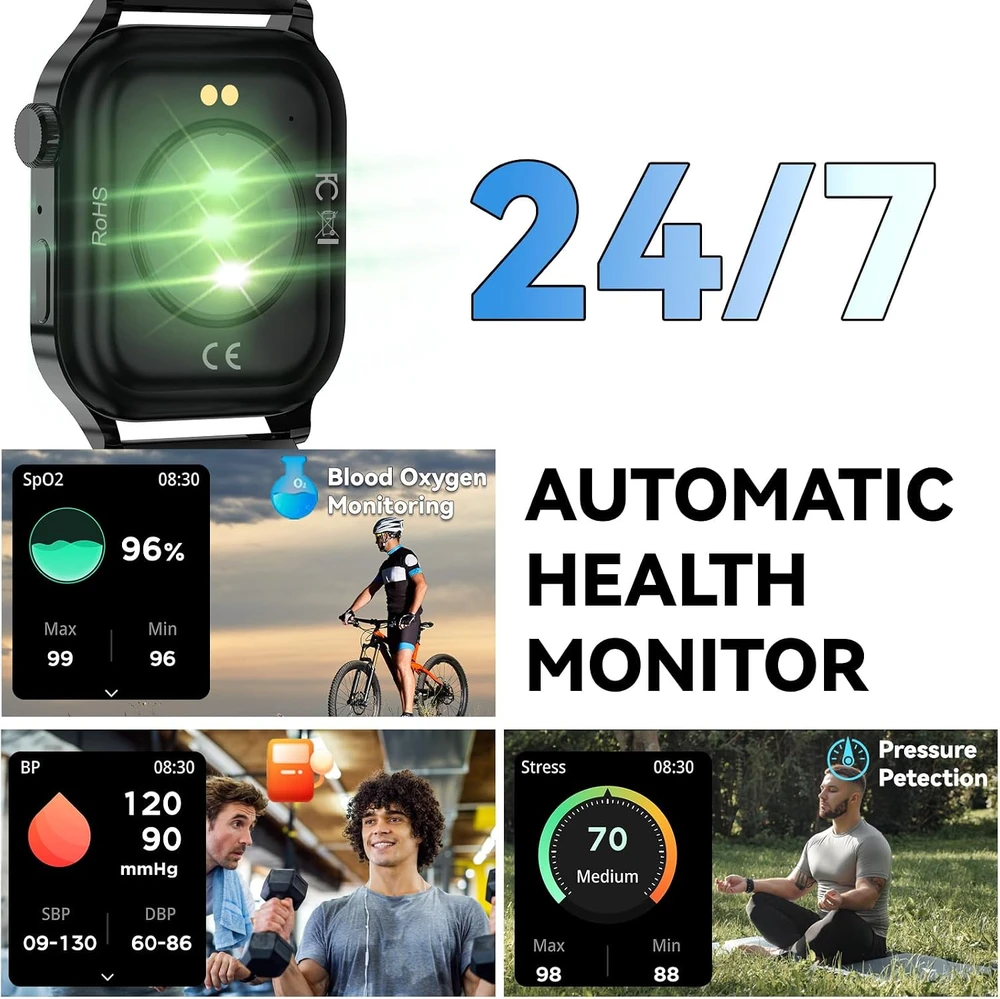 Homailida išmanusis laikrodis su Bluetooth skambučiais, 1.85 col. ekranas, IP67, G93
