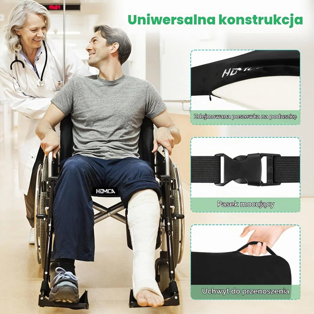 HOMCA neįgaliojo vežimėlio sėdynės pagalvėlė iš viskoelastinių putų 45 × 40 × 7.5 cm SC02