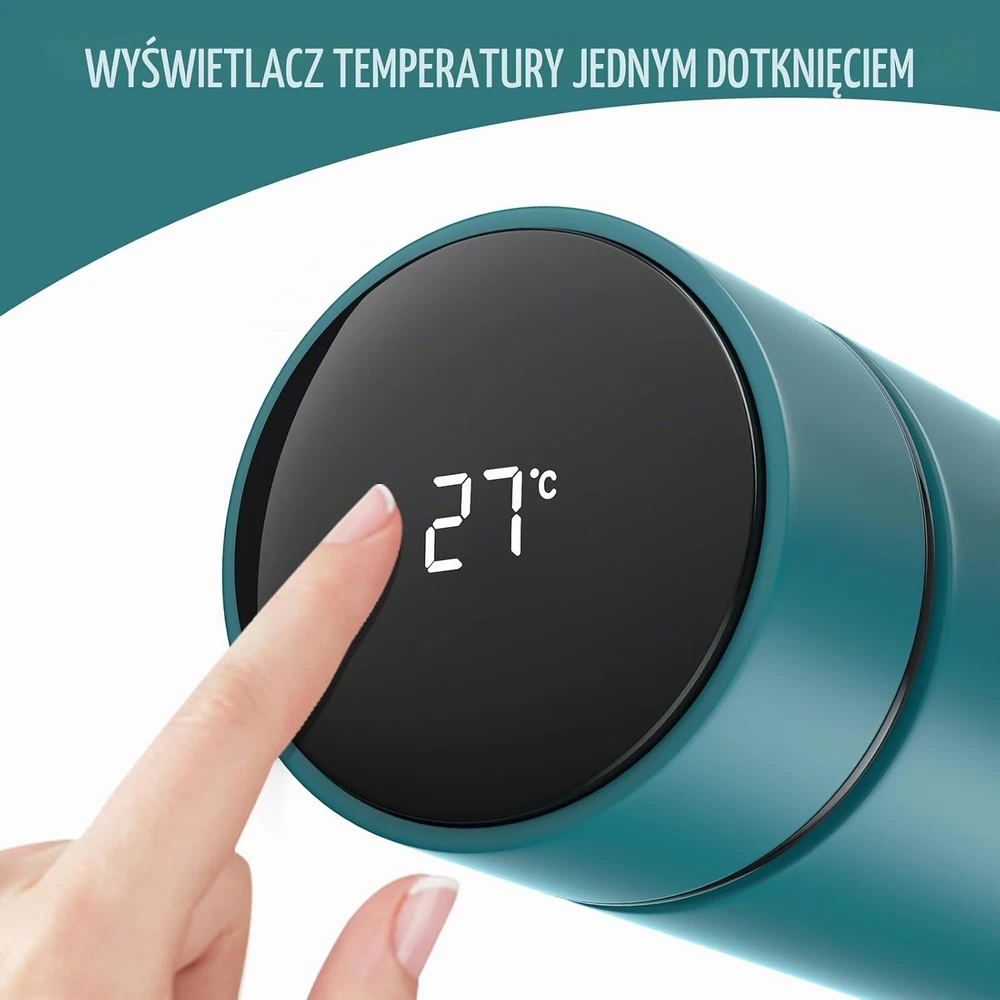 Homealexa kelioninis termopuodelis 500 ml su LED temperatūros ekranu