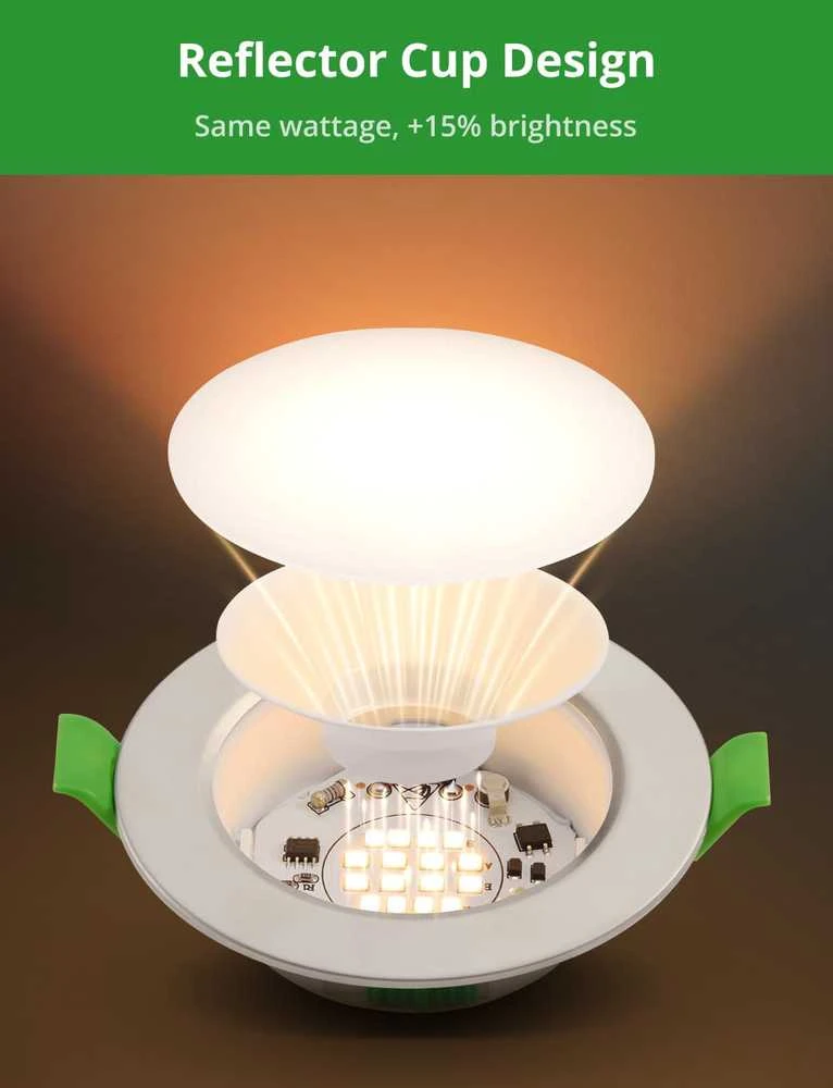 HOMEOW įleidžiami LED šviestuvai, 5 W, 230 V, reguliuojami, 68–80 mm, 3 spalvų temperatūros, 20 vnt. rinkinys