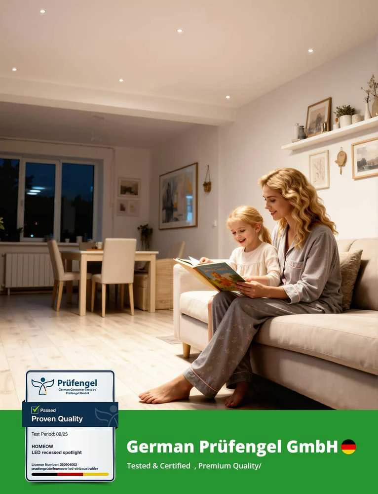 HOMEOW įleidžiami LED šviestuvai, 5 W, 230 V, reguliuojami, 68–80 mm, 3 spalvų temperatūros, 20 vnt. rinkinys