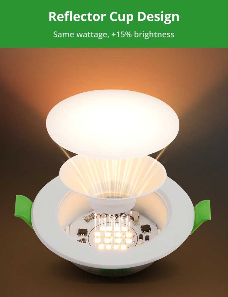 HOMEOW įleidžiamų LED šviestuvų komplektas, 5 W, 400 lm, 3 šviesos temperatūros, 10 vnt.