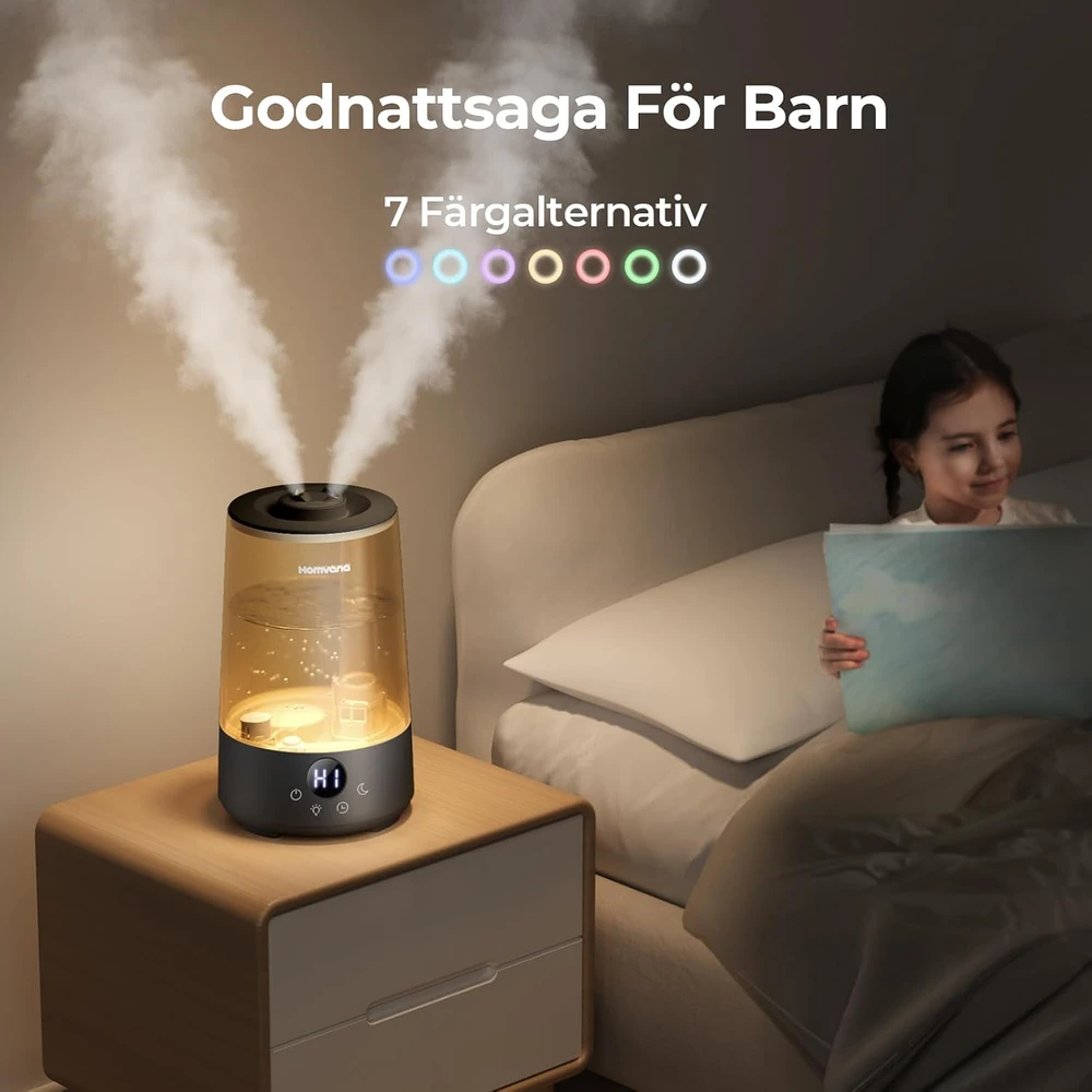 Homvana oro drėkintuvas 3,6 l su aromaterapija, tylaus veikimo 16 dB, H101