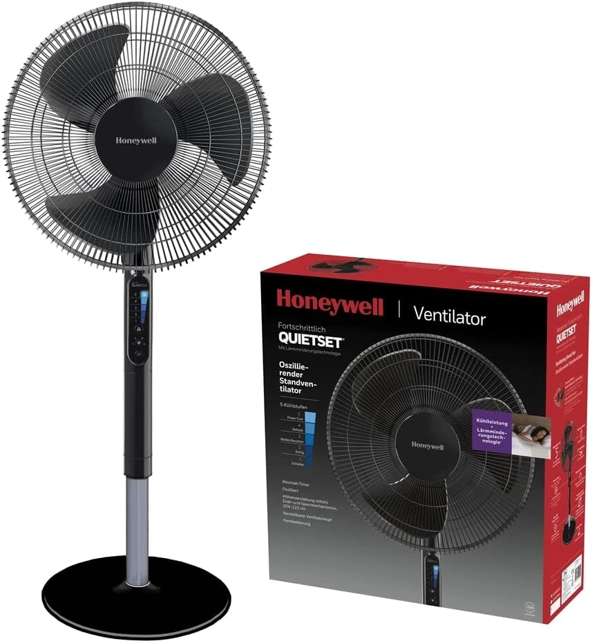 Kondicionierius Honeywell grindų ventiliatorius su osciliacija, 5 greičiai, nuotolinis valdymas, HSF600B