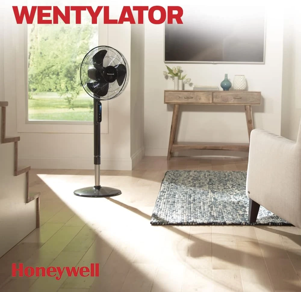 Kondicionierius Honeywell grindų ventiliatorius su osciliacija, 5 greičiai, nuotolinis valdymas, HSF600B