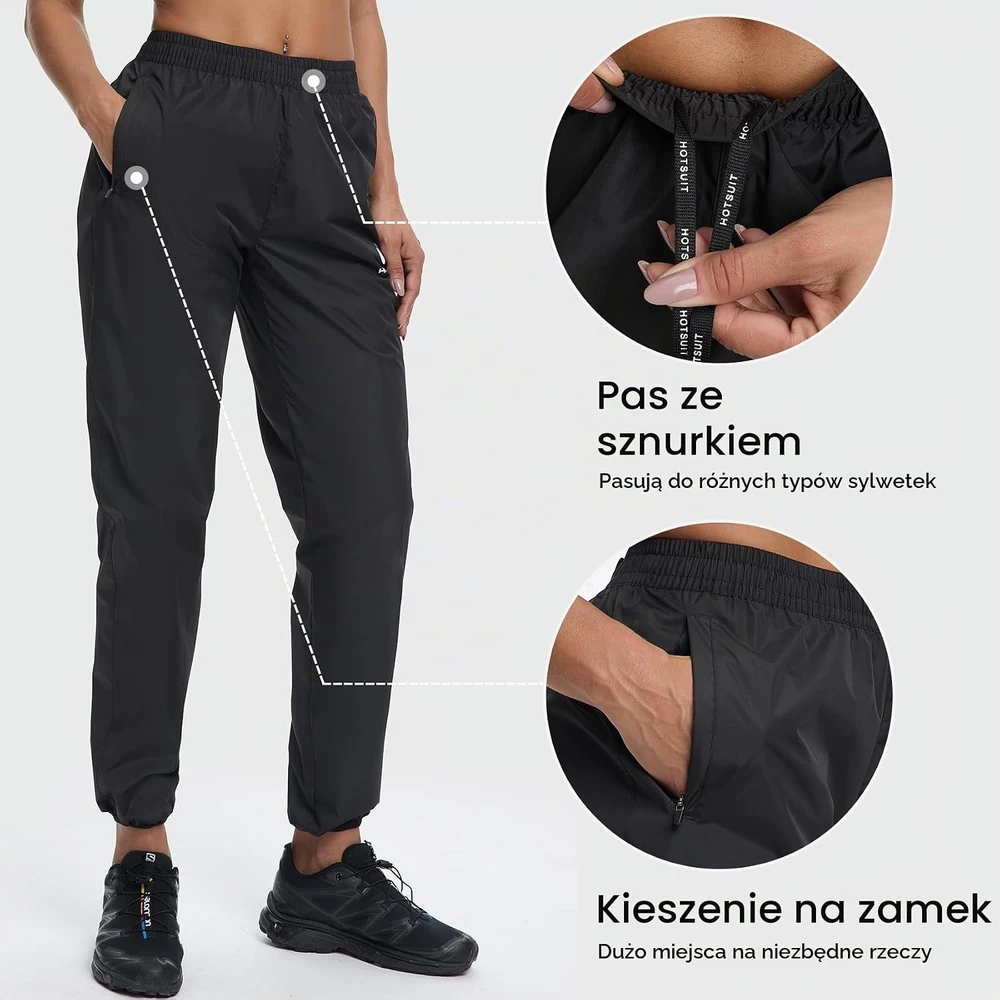 HOTSUIT moteriškas pirties kombinezonas treniruotėms, juodas, 4XL, 6540904-BLK-4XL