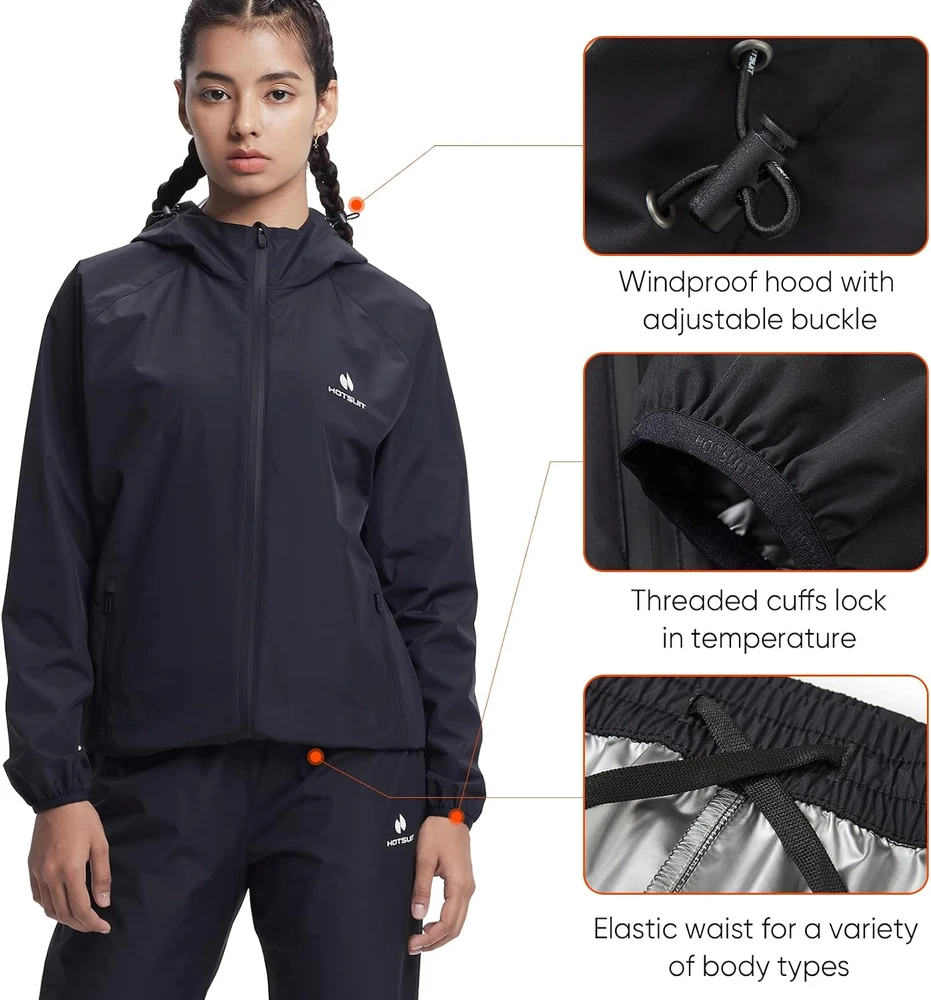 HOTSUIT moteriškas pirties kostiumas iš poliesterio, juodas, 4XL, H2214032-BLK2-4XL