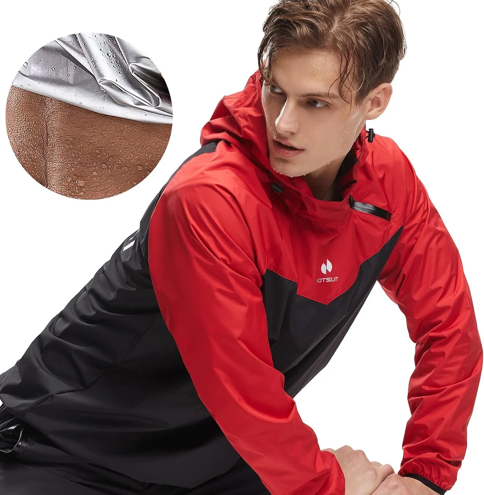 HOTSUIT vyriška pirties striukė prakaitavimui, raudona, 3XL, 5540904-1-Raudonas-XXXL
