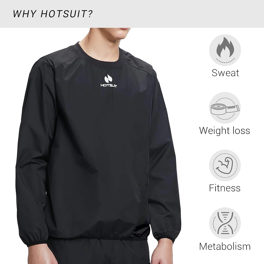 HOTSUIT vyriška saunos kostiumo striukė treniruotėms, poliesterinė, juoda, XXL 5935001-1-BLK-2XL