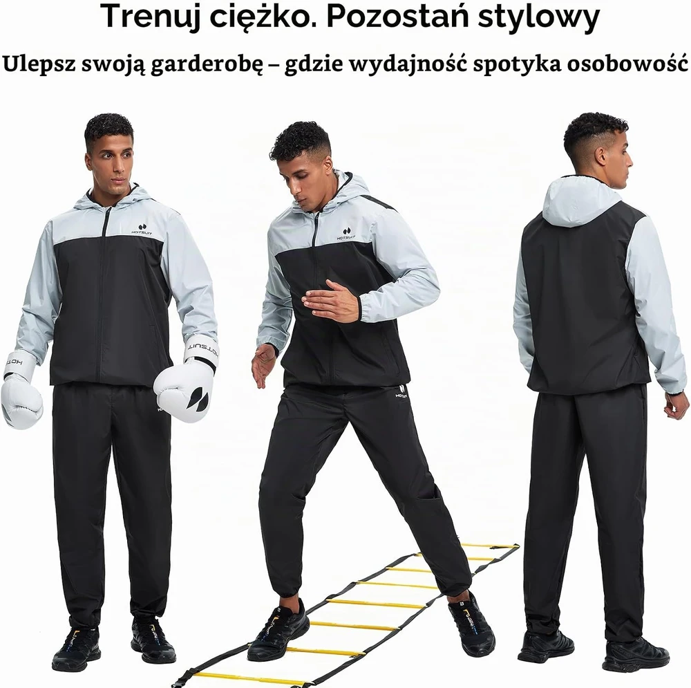 HOTSUIT vyriškas dviejų dalių pirties kostiumas sportui, baltas, S, 513140020