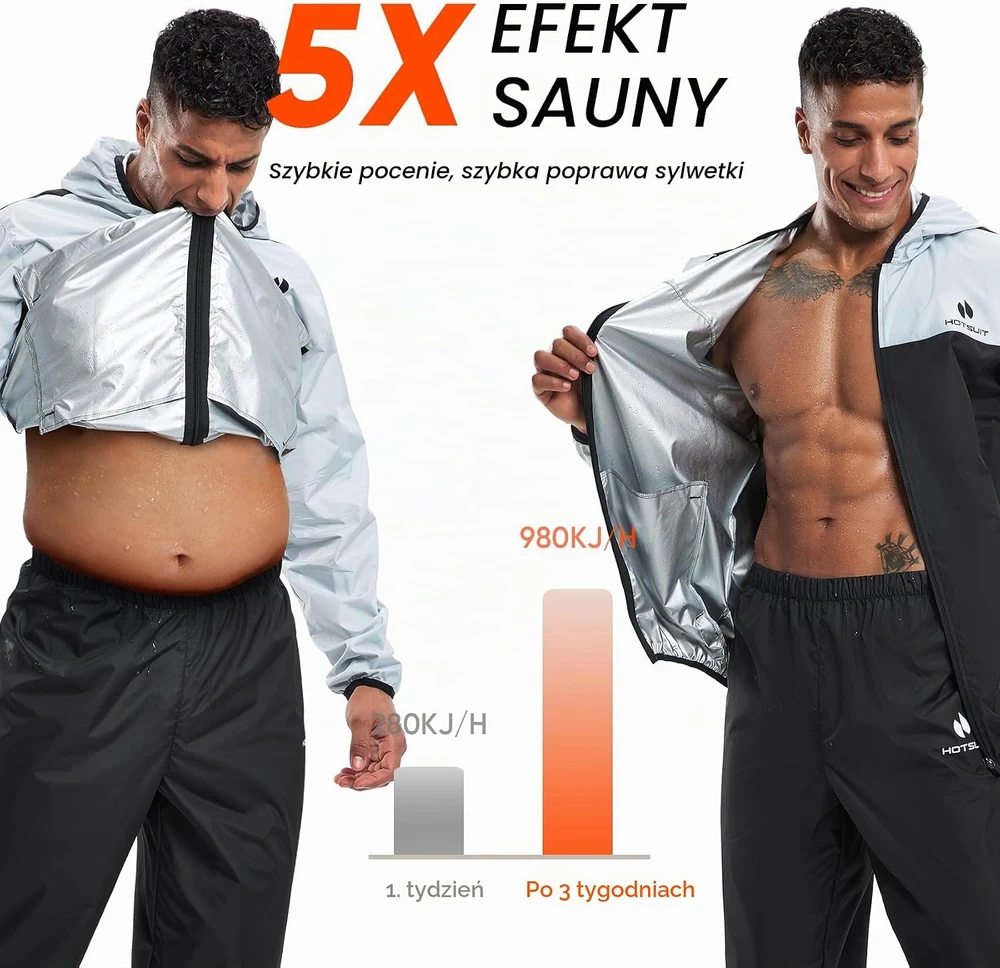 HOTSUIT vyriškas dviejų dalių pirties kostiumas sportui, baltas, S, 513140020