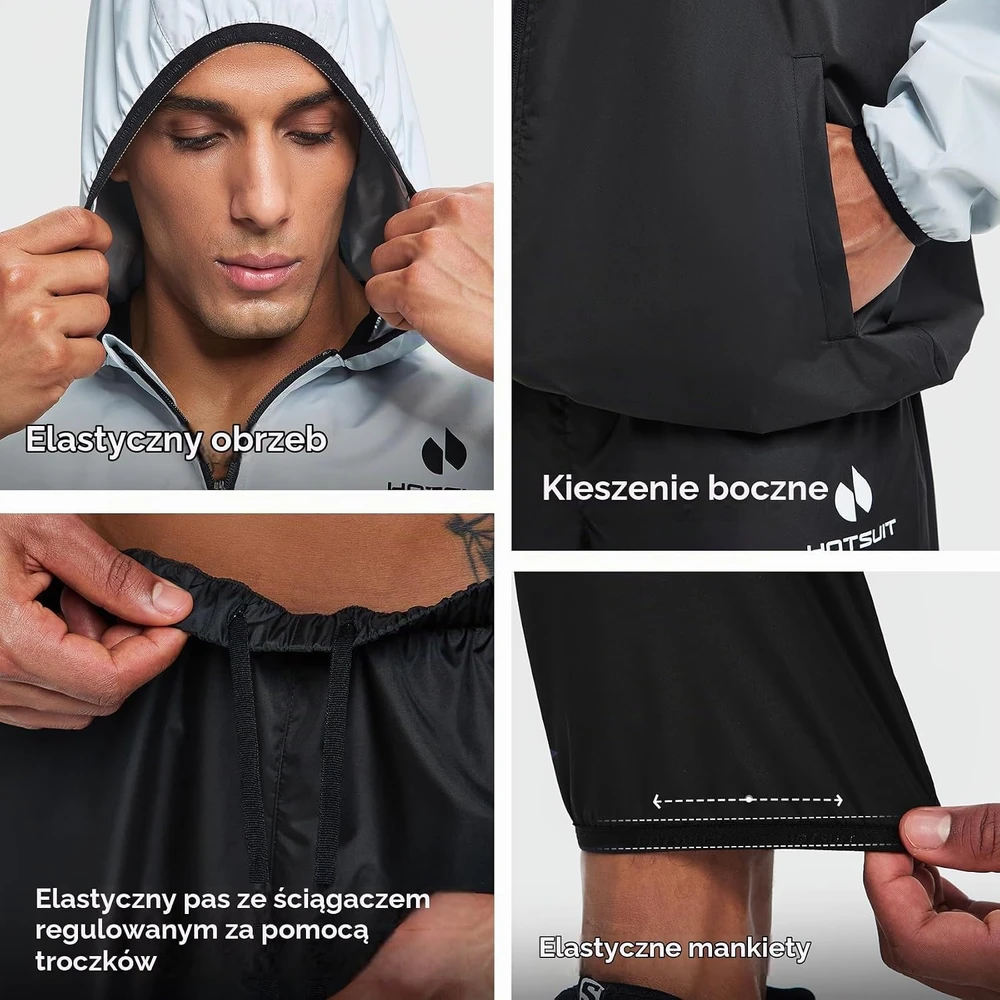 HOTSUIT vyriškas dviejų dalių pirties kostiumas sportui, baltas, S, 513140020