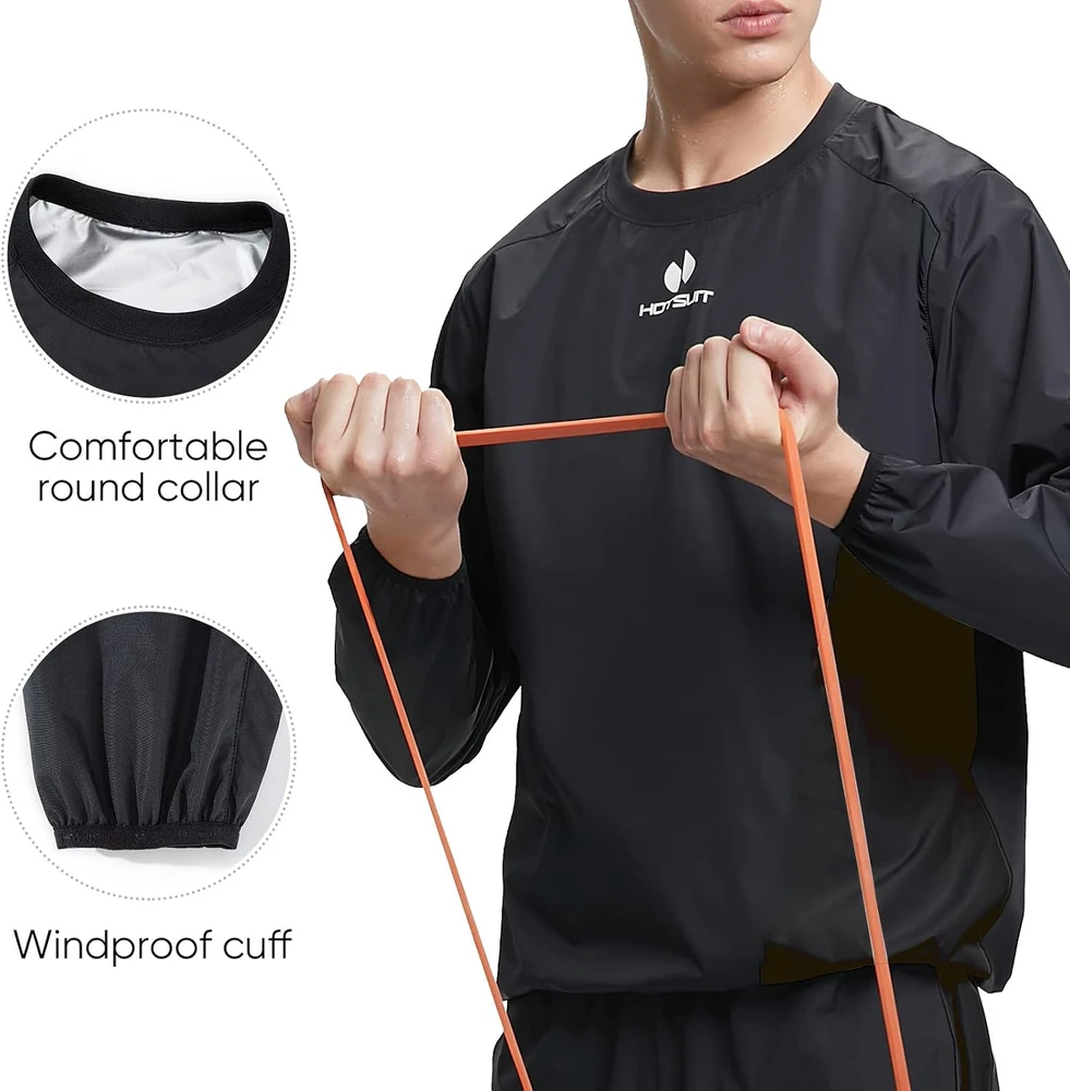 HOTSUIT vyriškas pirties kostiumas svorio metimui, juodas, 3XL, 5935001-1-BLK-3XL