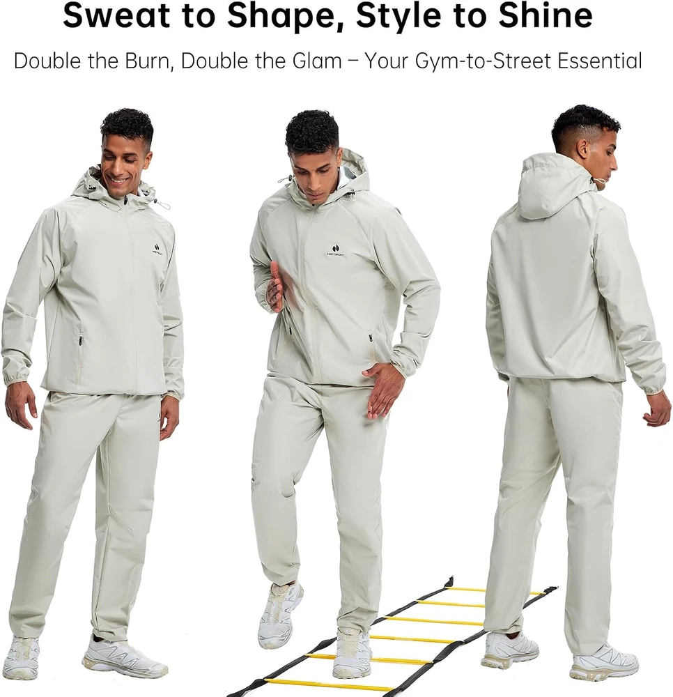 HOTSUIT vyriškas pirties treniruočių kostiumas su užtrauktuku, poliesterinis, 3XL, H1214024