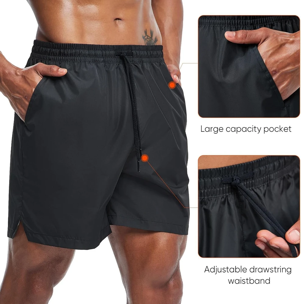 HOTSUIT vyriški sportiniai saunos šortai prakaitavimui, juodi H1214006-BLK-3XL