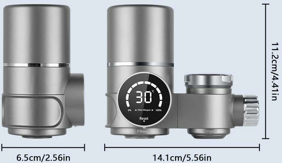HOTUT vandens čiaupo filtras su UV LED ekranu, aktyvintos anglies kasete ir ABS korpusu KAT-STP-301