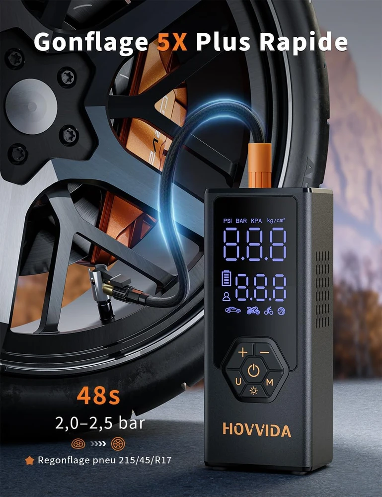 HOVVIDA nešiojamas automobilinis oro kompresorius 12 V 150 PSI 40 l/min AM41J3