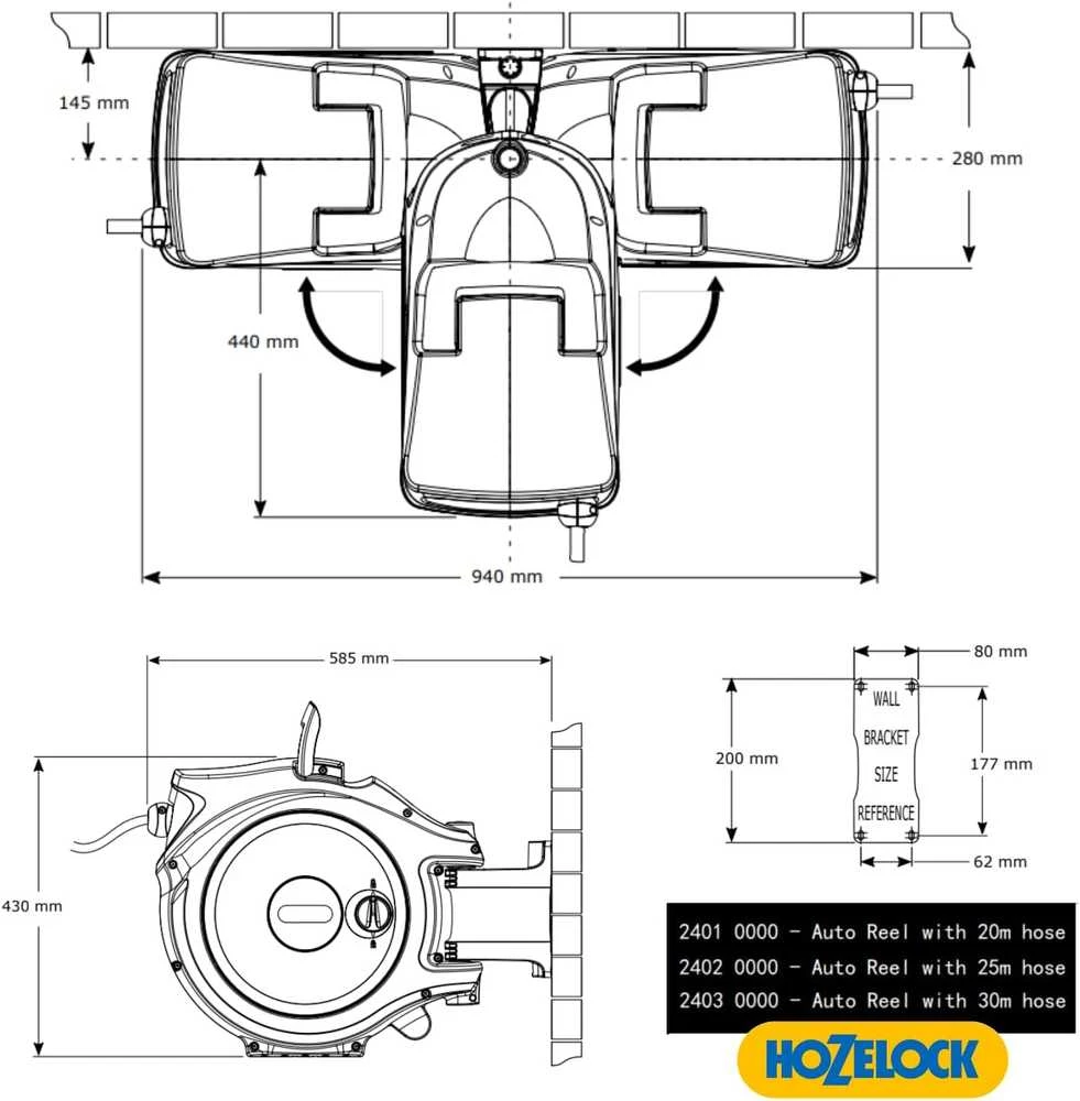 Automatinė ritė HOZELOCK su 30m žarna