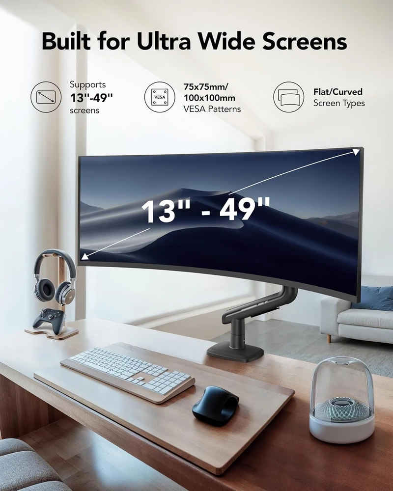 HUANUO monitoriaus laikiklis 17–49 colių ekranams, iki 18 kg, HNSS48B