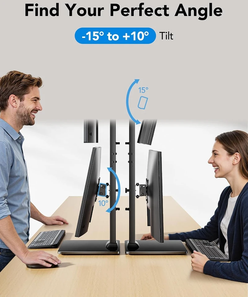 HUANUO vertikalus dviejų monitorių stovas 13–34 col., iki 20 kg, HNDMA61B