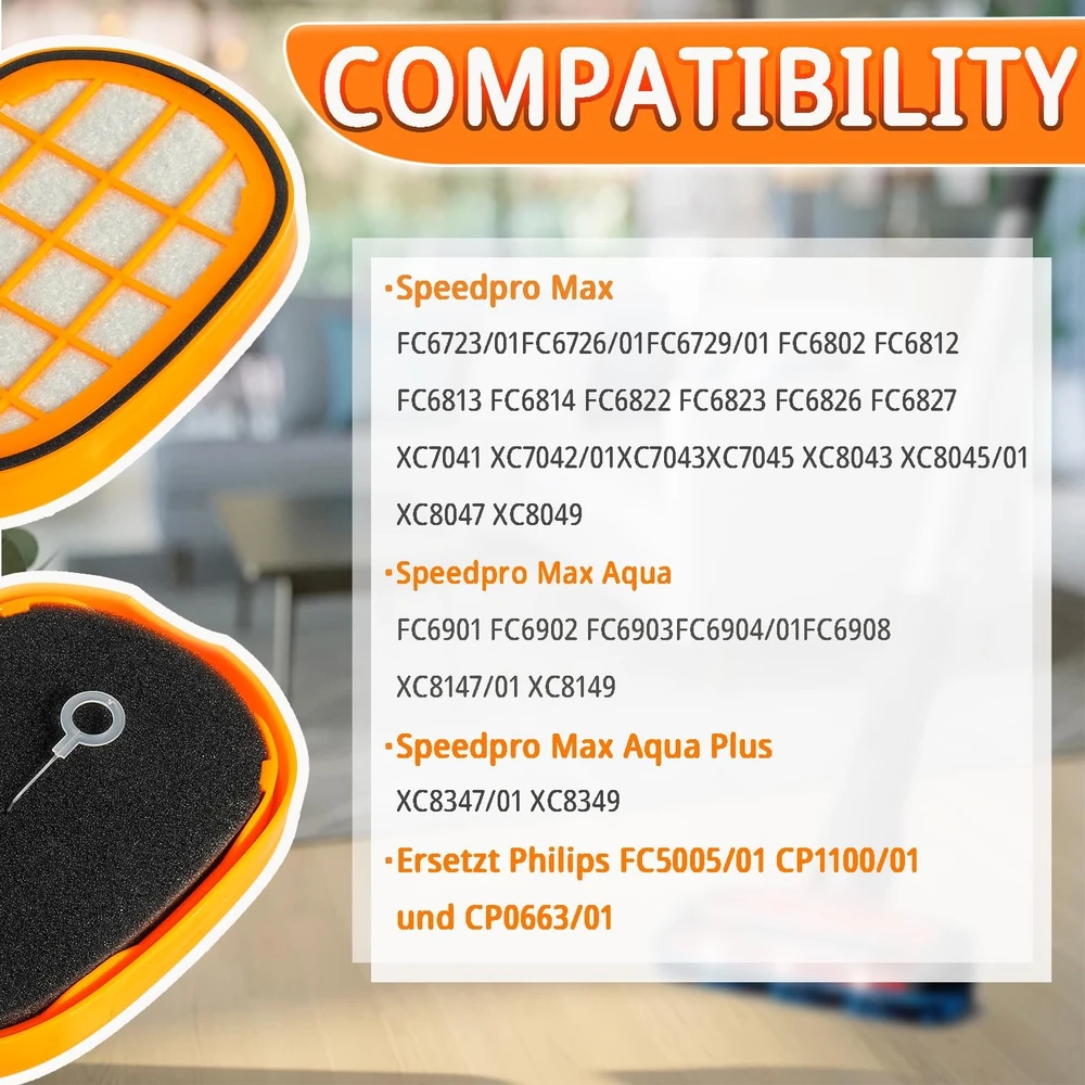 HUAREW dulkių siurblio filtrų rinkinys Philips SpeedPro Max FC5005/01 RYX-FLP-6P
