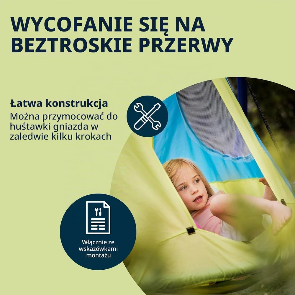 HUDORA Cosy Castle sūpynių palapinės uždangalas 90 ir 110/120, mėlynas/citrininis, 72154