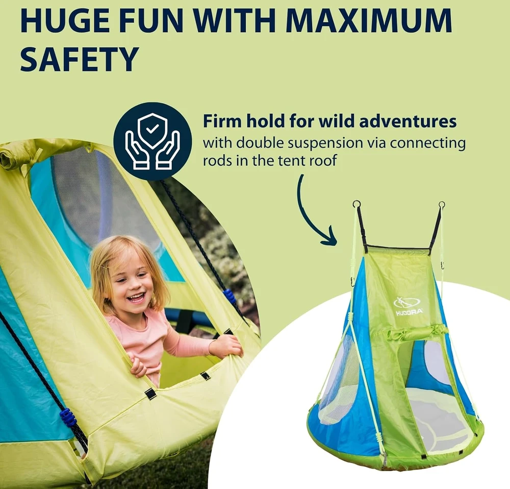 HUDORA Cosy Castle sūpynių palapinės uždangalas 90 ir 110/120, mėlynas/citrininis, 72154