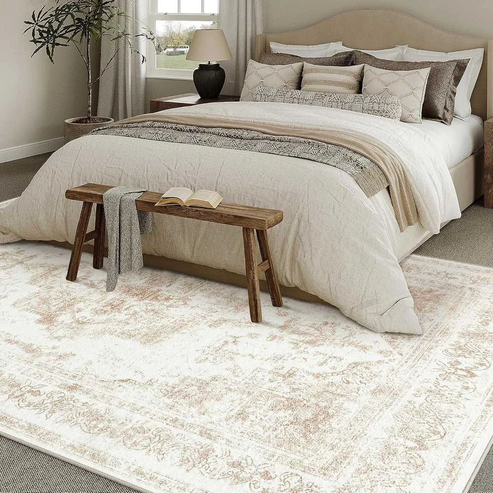 HUGEAR kilimas 150 × 210 cm, polipropilenas, stačiakampis, žemas plaukas, neslystantis, modelis X23IU0027