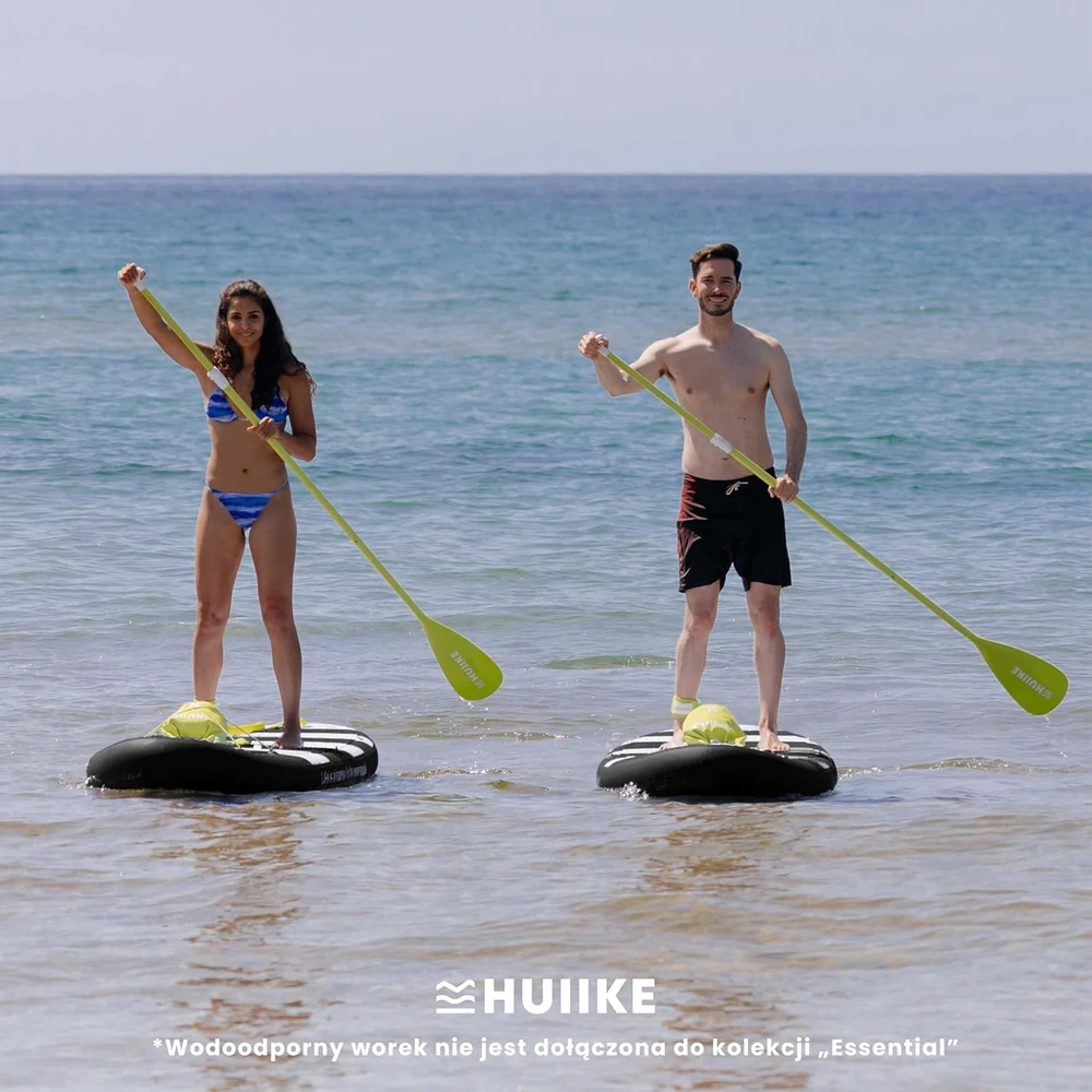 HUIIKE pripučiama irklentė su priedais, 305x84x15 cm, PVC, juoda, maksimalus svoris 130 kg