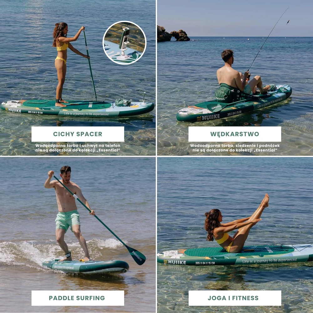 HUIIKE pripučiama SUP irklentė su aksesuarais, 305x84x15 cm, PVC, maksimali apkrova 130 kg
