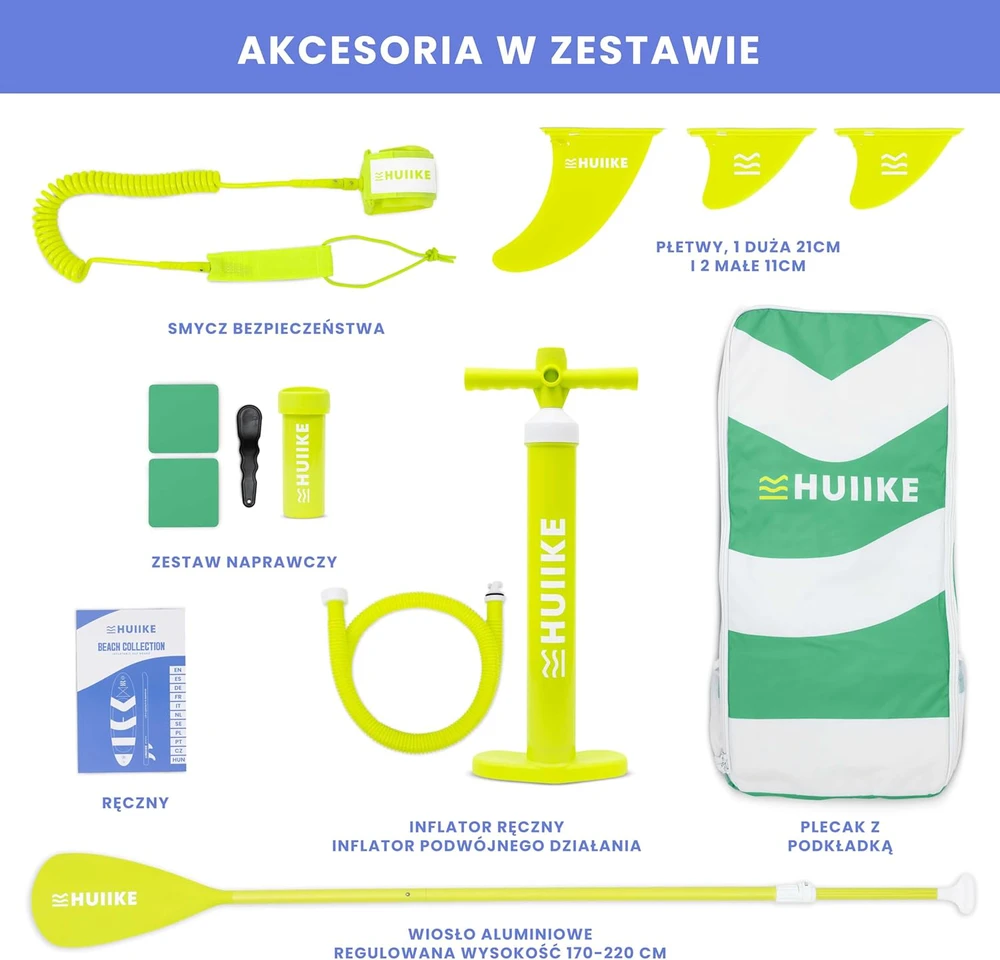 HUIIKE pripučiama SUP lenta su aksesuarais, 305 x 84 x 15 cm, maksimali apkrova 130 kg