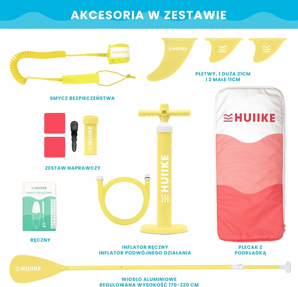 HUIIKE pripučiama SUP lenta su aksesuarais, 305x84x15 cm, maksimali apkrova 130 kg