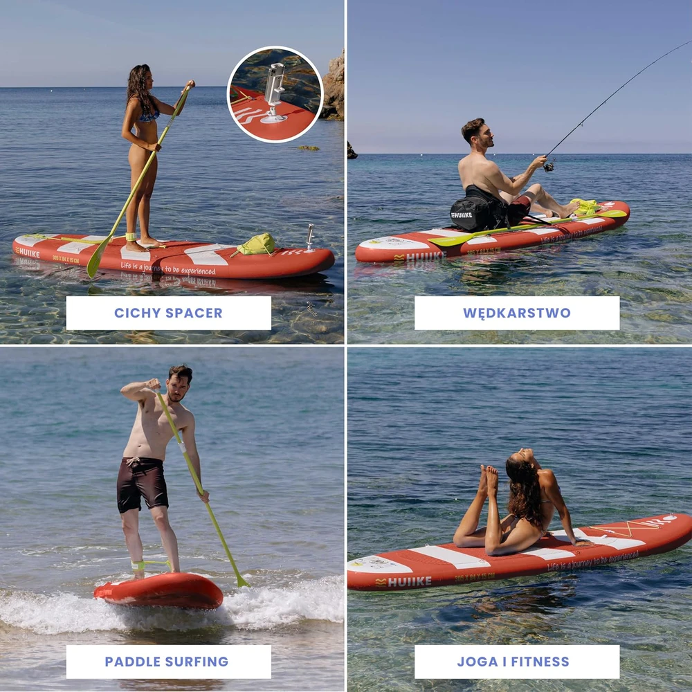 HUIIKE pripučiama SUP lenta su irklu, 305x84x15 cm, maksimalus svoris 130 kg, PVC