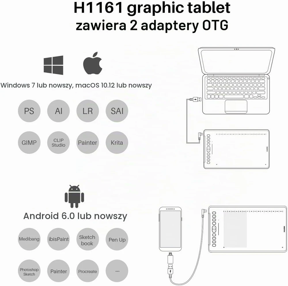 Grafinė planšetė HUION Inspiroy H1161