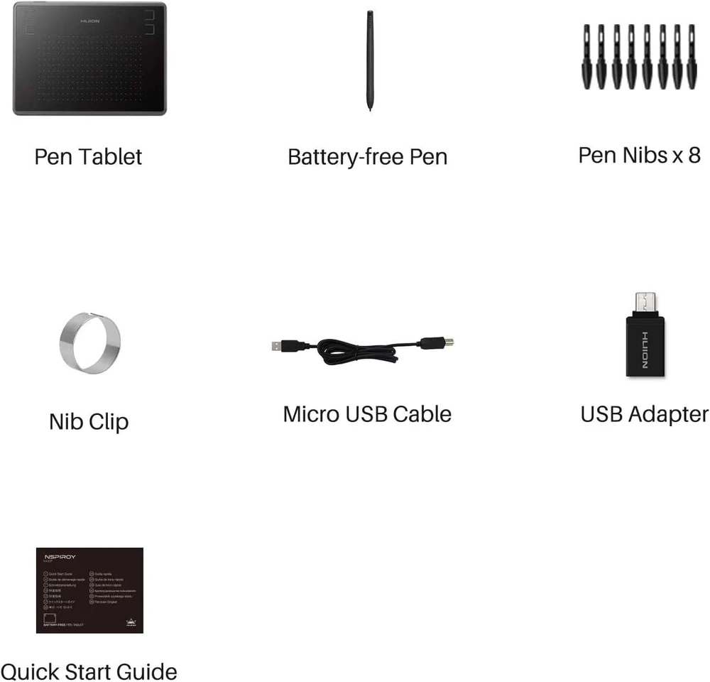 HUION grafinė planšetė H430P su baterijų nereikalaujančiu rašikliu, 4096 slėgio lygių