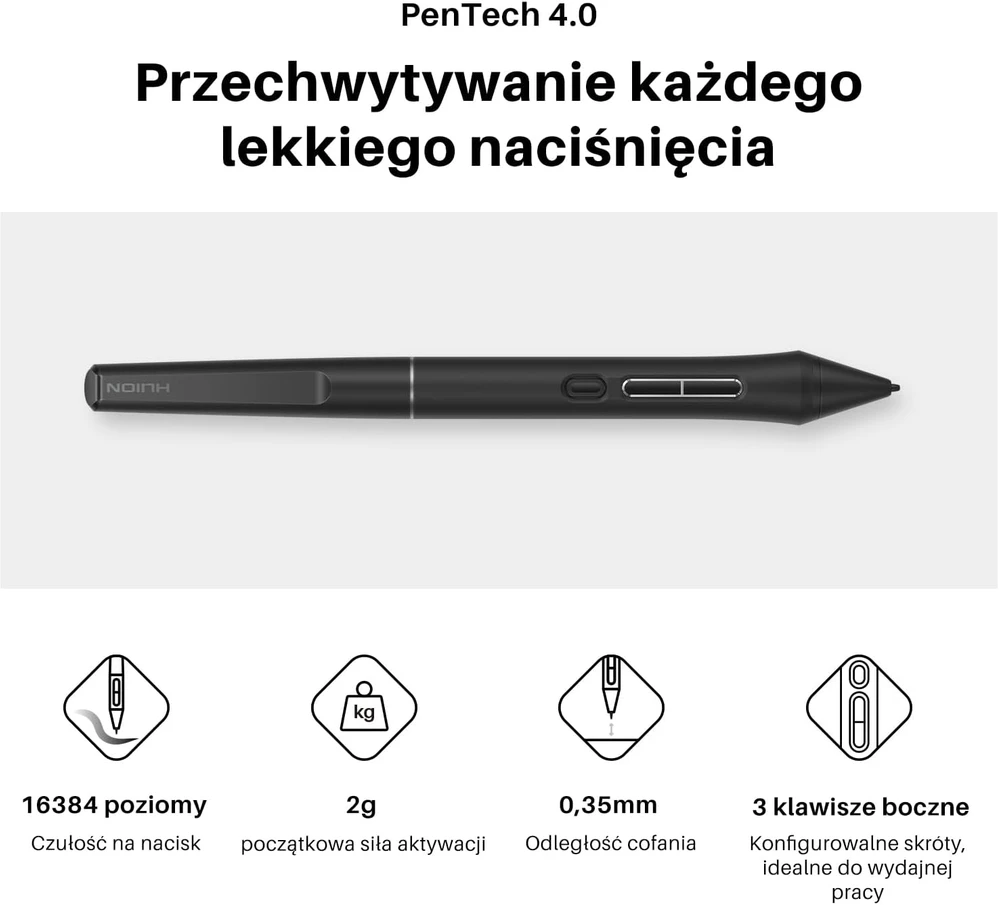 HUION grafinis planšetinis monitorius Kamvas 13 Gen3, 13.3 col., 1920 x 1080, PenTech 4.0