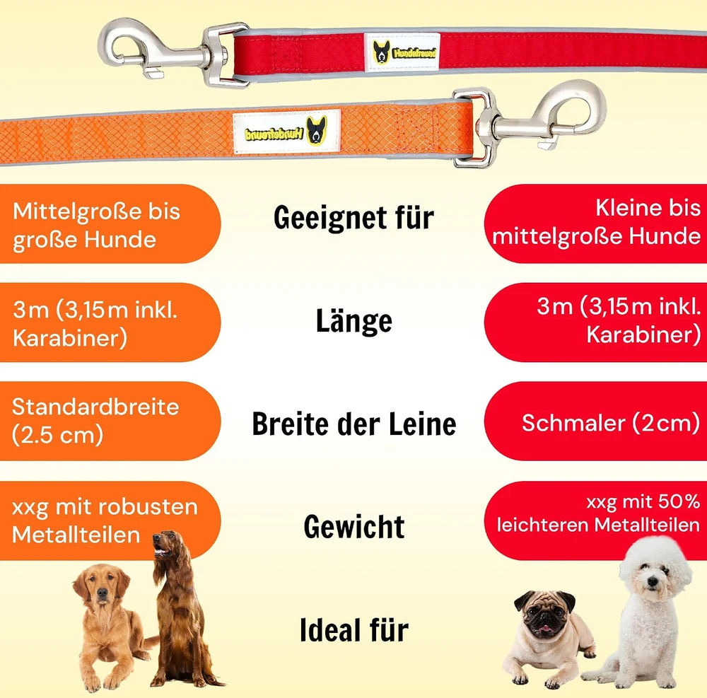 Hundefreund daugiafunkcis šuns pavadėlis 6 viename, reguliuojamas 1,2–3 m