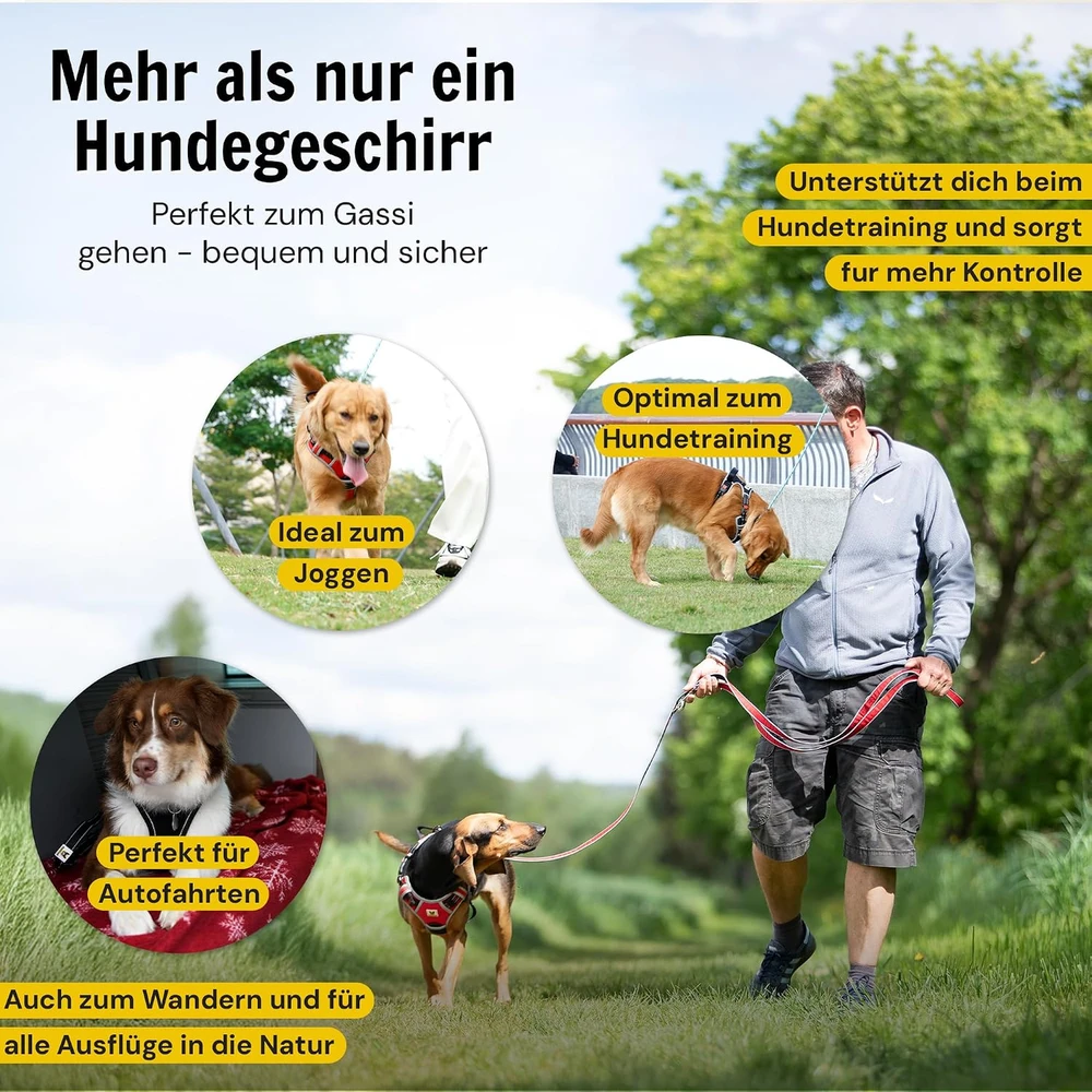 Hundefreund šunų petnešos dideliems šunims, atšvaitinės, reguliuojamos, L dydžio