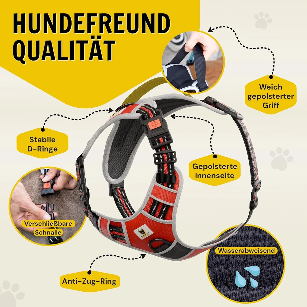 Hundefreund šunų petnešos dideliems šunims, atšvaitinės, reguliuojamos, L dydžio