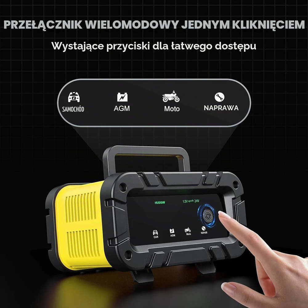 Husgw akumuliatorių įkroviklis 12/24 V, 20 A su LCD ekranu TK-1200