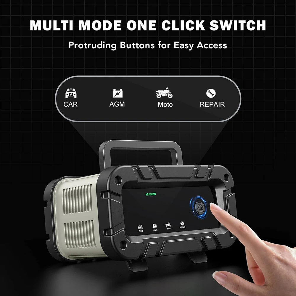 Husgw akumuliatorių įkroviklis 6 A, 12 V / 24 V su LCD ekranu, TK-2500