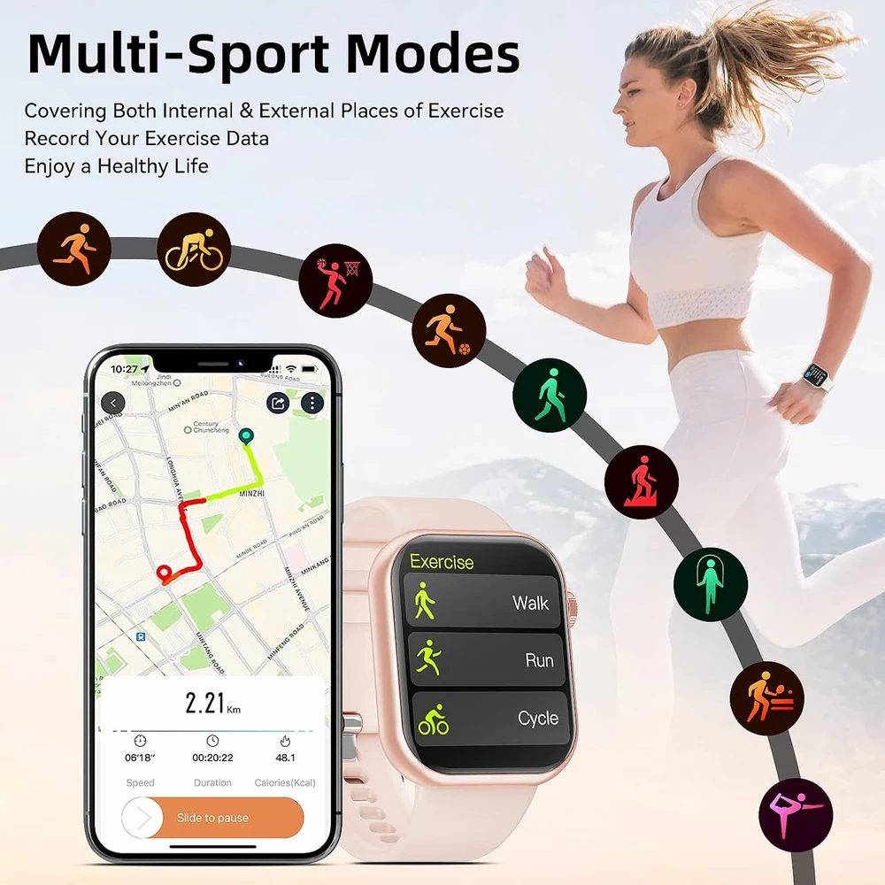 Hwagol išmanusis laikrodis Bluetooth su skambinimu, 1.85 col., IP67, G20