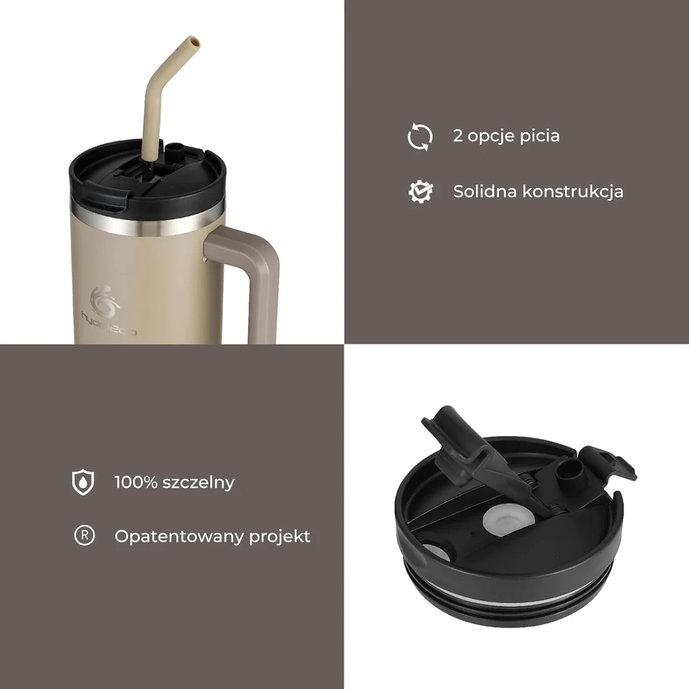 hydro2go termopuodelis 1,2 l su šiaudeliu, rankena ir sandariu dangteliu 40oz Tumbler