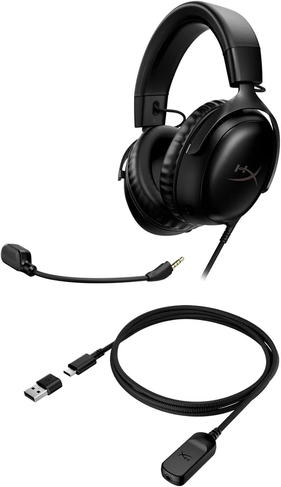 HyperX Cloud III žaidimų ausinės, Juodos